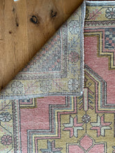 Load image into Gallery viewer, &quot;Summer&quot; Vintage Turkish Rug back of rug
