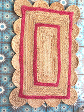 Load image into Gallery viewer, Scalloped Jute Doormat Pink Small
